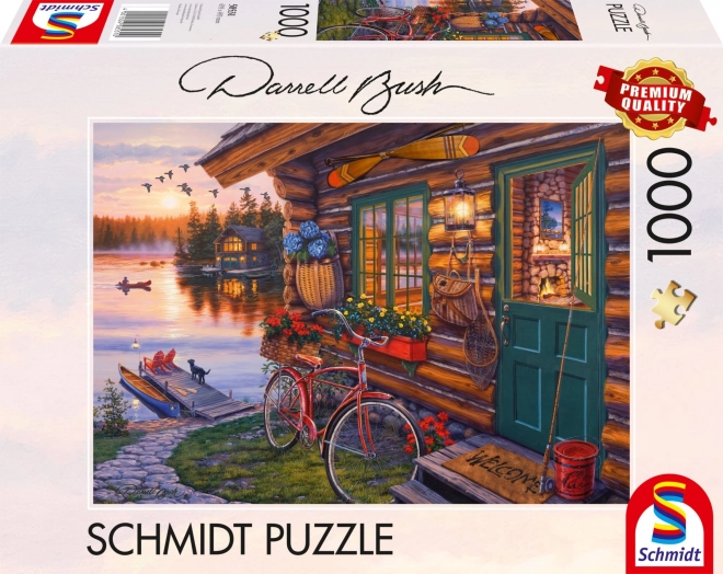 Puzzle Chata u jezera 1000 dílků