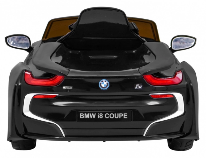 BMW I8 Lift Battery Car Black + dálkové ovládání + pomalý start + 3bodové pásy + MP3 USB + LED dioda