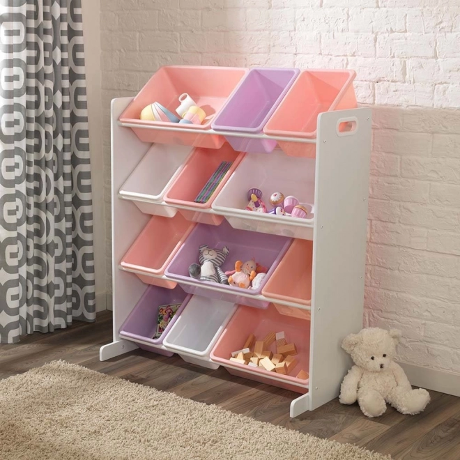 KidKraft Úložná police na hračky s 12 boxy