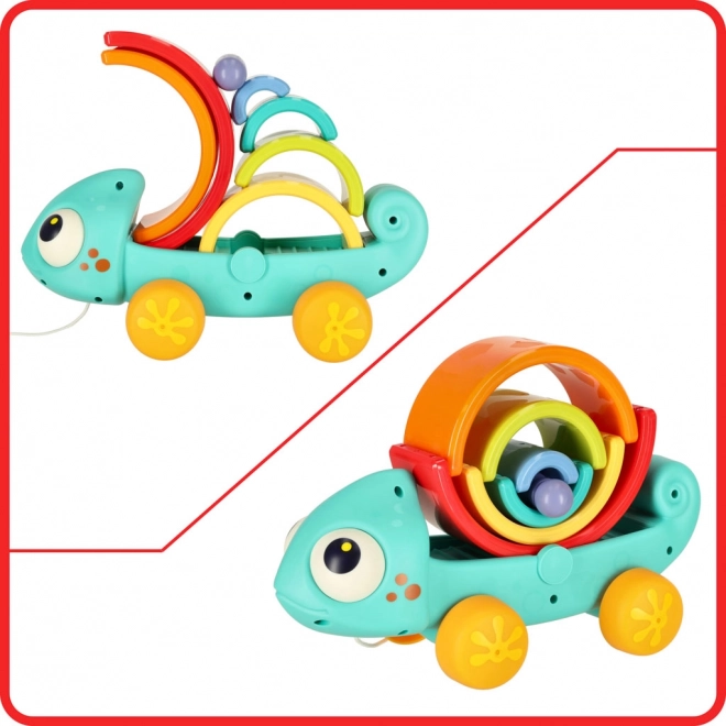 Chameleon sorter montessori puzzle bloky na tahání