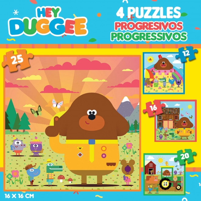 EDUCA Puzzle Hey Duggee 4v1 (12,16,20,25 dílků)