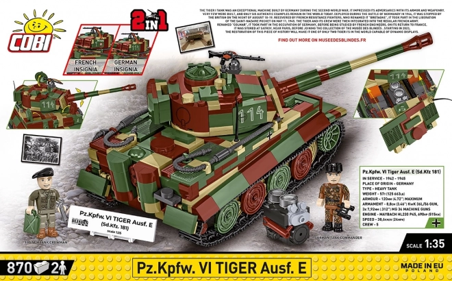 Model tanku Tiger I z 870 kostek