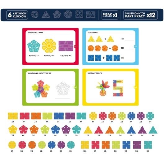 Stavebnice Geometrické Vločky - 224 dílů
