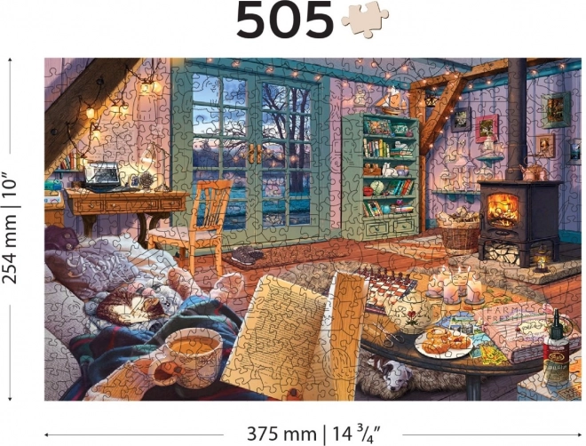 Dřevěné puzzle útulná chata