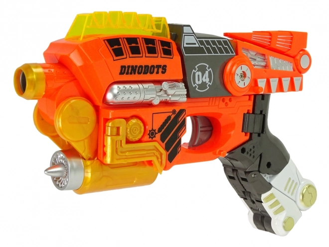 Dinobots 2v1 Dinosaur Arrow Gun Oranžový Velociraptor Shield