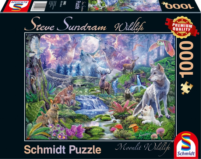 Puzzle Divoká příroda: Zvířata v měsíčním světle