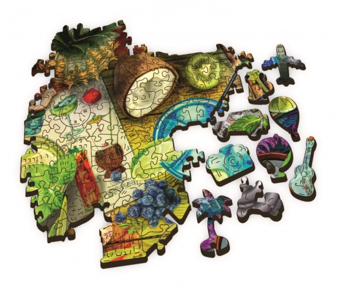 Barevné koktejly dřevěné puzzle