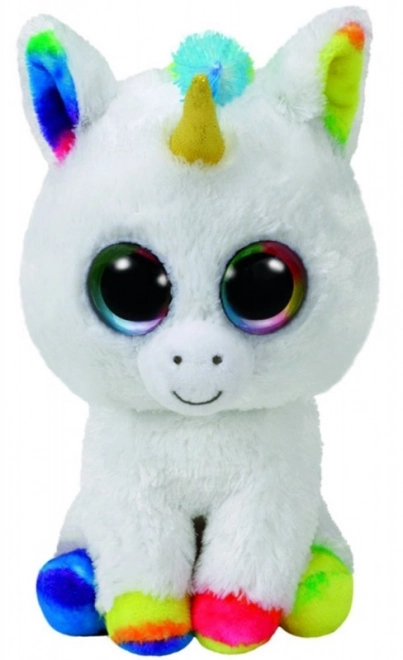 TY Beanie Boos Maskot - bílý jednorožec Pixy, 15 cm