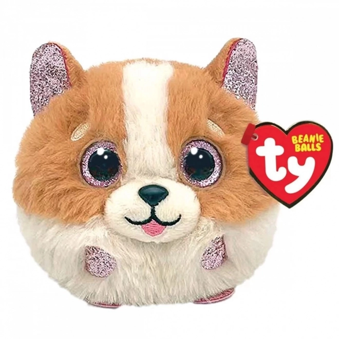 Maskot TY Pes hnědobílý