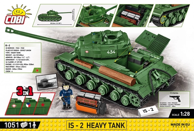 COBI 2578 II WW Tank IS-2, 3v1, 1:28