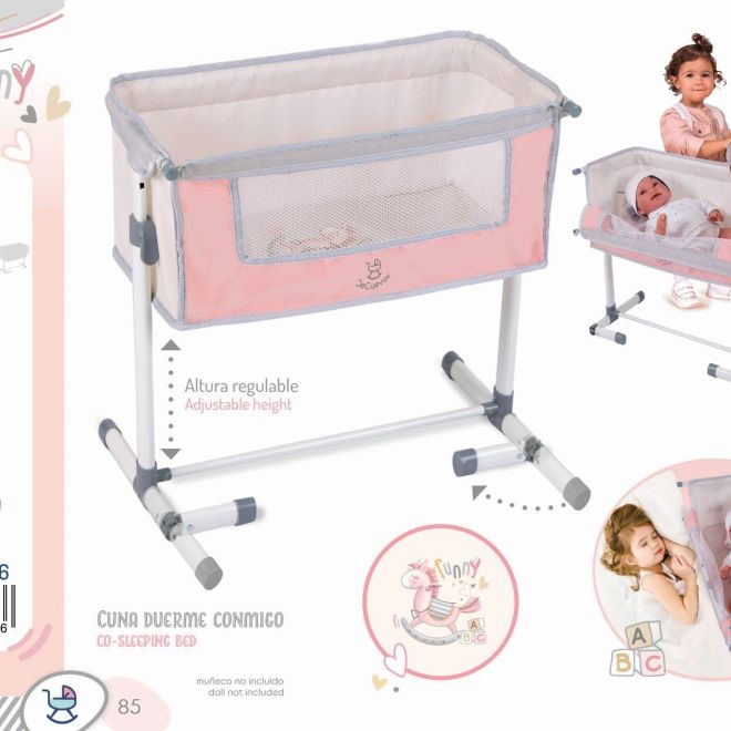 DeCuevas 51286 Novorozenecká postýlka pro panenky s funkcí společného spaní FUNNY 2023
