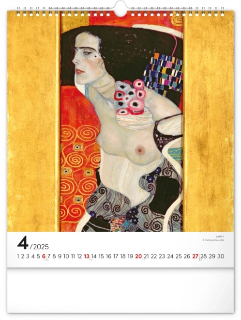 Nástěnný kalendář Gustav Klimt 2025, 30 × 34 cm