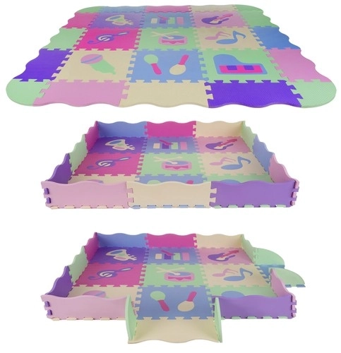 Barevné pěnové puzzle s hudebními nástroji a ohrádkou - 25 kusů