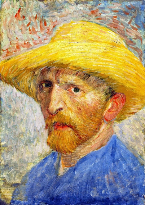Puzzle Vincent Van Gogh: Autoportrét ve slaměném klobouku 1000 dílků
