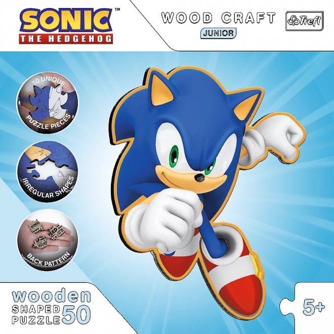 Dřevěné puzzle junior Sonic 50 dílků