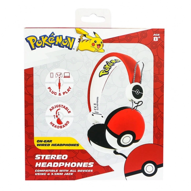 Drátová sluchátka pro děti OTL Pokemon Pokeball Dome (červená)