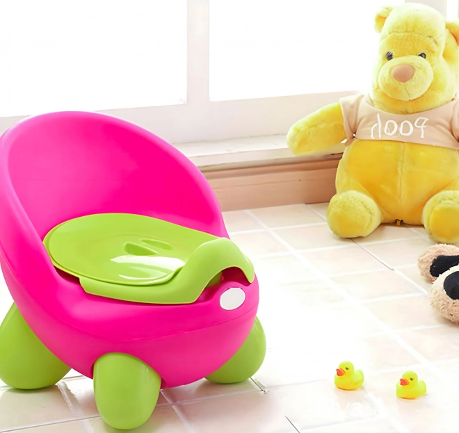 Dětský nočník s ergonomickou opěrkou ECOTOYS růžovo-zelený