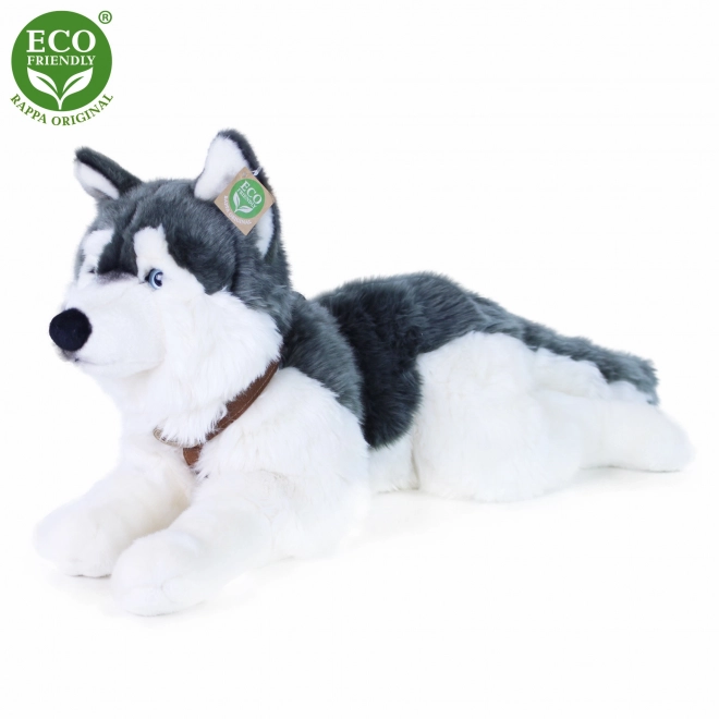 Rappa Plyšový pes husky s obojkem ležící 60 cm ECO-FRIENDLY