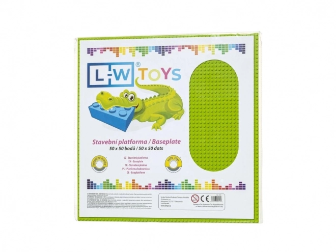 L-W Toys Velká podložka na stavění 50x50 bodů limetková