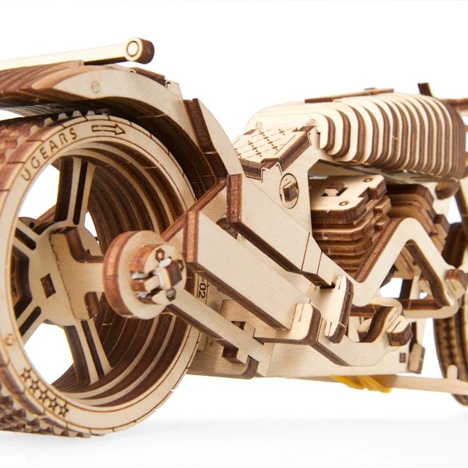 Ugears 3D dřevěné mechanické puzzle VM-02 Motorka
