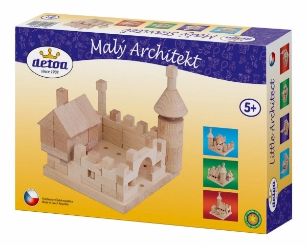 Stavebnice Malý Architekt kostky dřevo 120ks v krabici 29x20x6cm