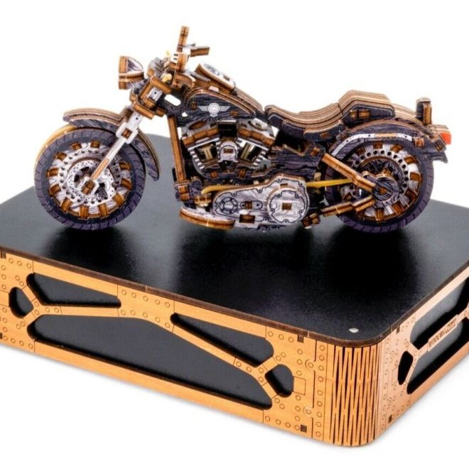 WOODEN CITY 3D puzzle Motocykl Cruiser Limitovaná edice 168 dílů