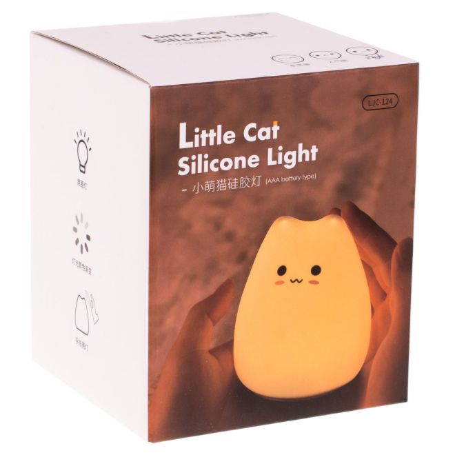 Silikonová LED lampička - kočka