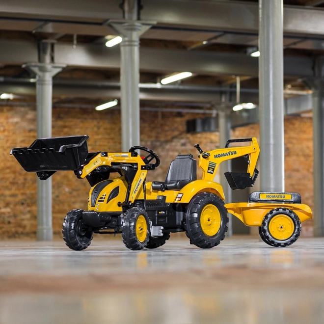 Traktor šlapací Komatsu s přední i zadní lžící a valníkem