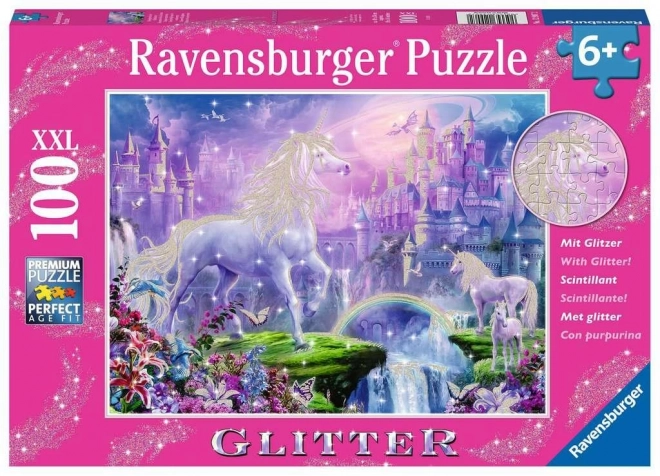 RAVENSBURGER Třpytivé puzzle Království jednorožců XXL 100 dílků