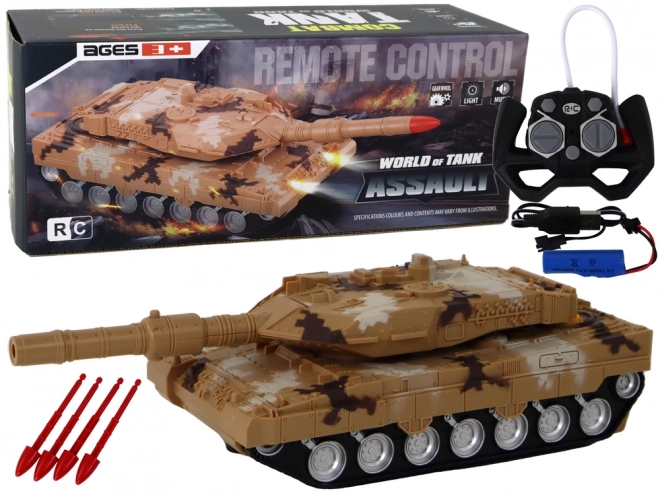 RC Tank na dálkové ovládání 27 MHz žlutý