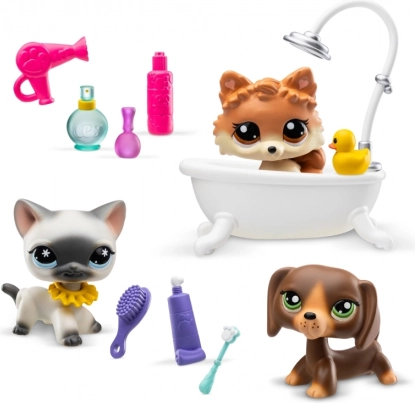 Littlest Pet Shop koupelnový set se 3 zvířátky