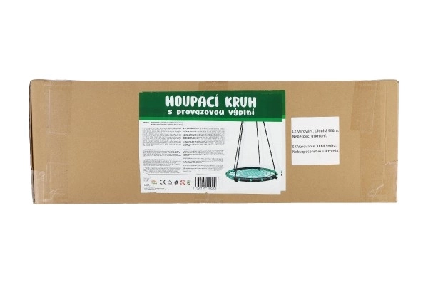 Houpací kruh 100 cm provazový výplet v krabici 75x26x12cm – Zelený