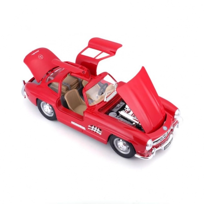 Mercedes Benz 300SL Červený Kovový Model 1:24