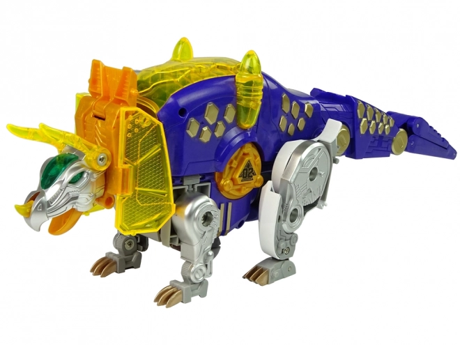 Dinobots 2v1 Dinosauří brokovnice Fialový štít Triceratops