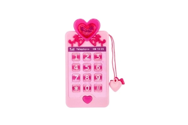 Telefon Mobil s princeznami plast 14cm na baterie se světlem se zvukem na kartě