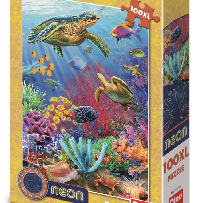 DINO Svítící puzzle Podmořský svět XL 100 dílků