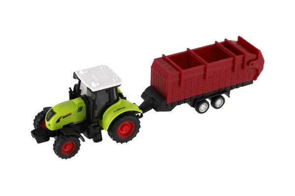Traktor s vlekem plast 24cm na setrvačník 4 druhy 8ks v boxu