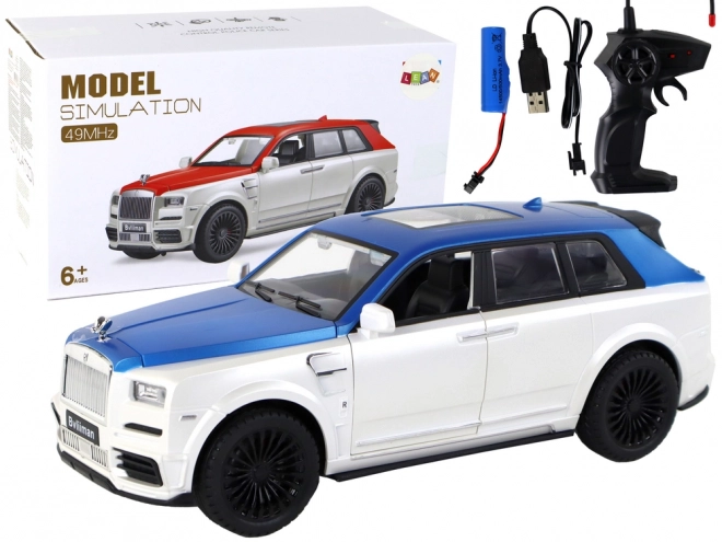 R/C 1:20 Bílé/modré auto na dálkové ovládání