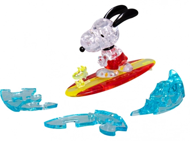 HCM KINZEL 3D Crystal puzzle Surfující Snoopy 41 dílků