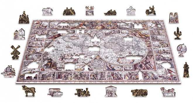 WOODEN CITY Dřevěné puzzle Mapa doby objevů 2v1, 505 dílků EKO