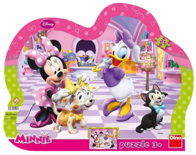 Puzzle Minnie a mazlíčci 25 dílků deskové