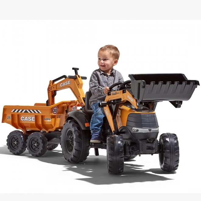 Dětský traktor s rypadlem Case IH a přívěsem