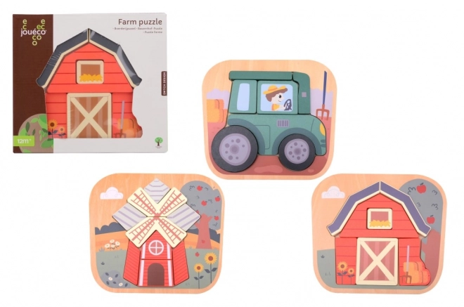 Dřevěné puzzle Farma