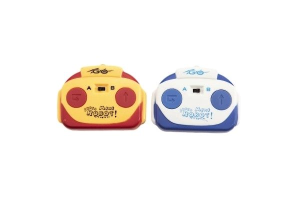 Mini roboti bojovníci RC 2ks plast 8cm na baterie se světlem v krabičce 24,5x14x9cm