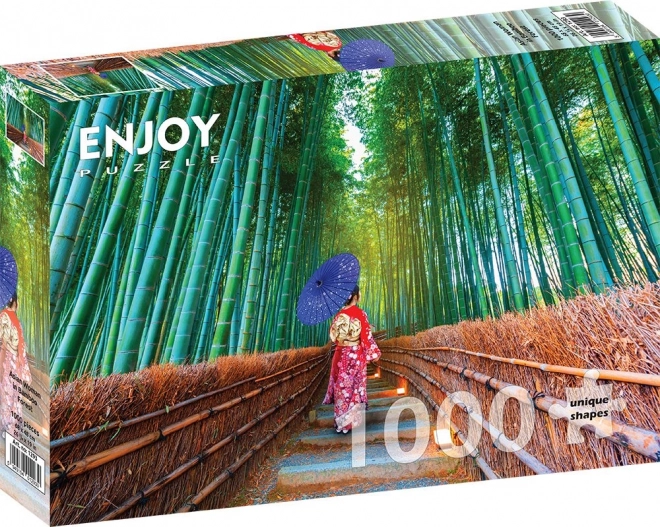 Puzzle asijská žena mezi bambusy