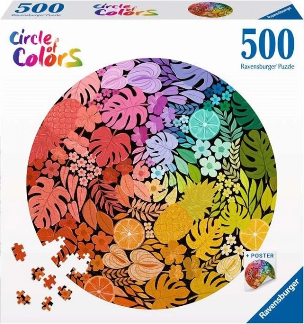 RAVENSBURGER Kulaté puzzle Kruh barev: Tropical 500 dílků