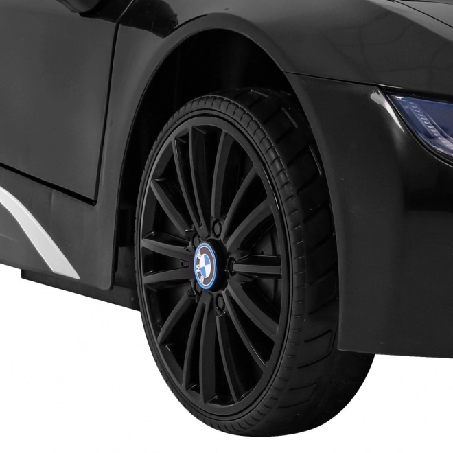 BMW I8 Lift Battery Car Black + dálkové ovládání + pomalý start + 3bodové pásy + MP3 USB + LED dioda