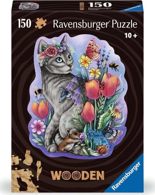 RAVENSBURGER Dřevěné obrysové puzzle Kouzelná kočka 150 dílků