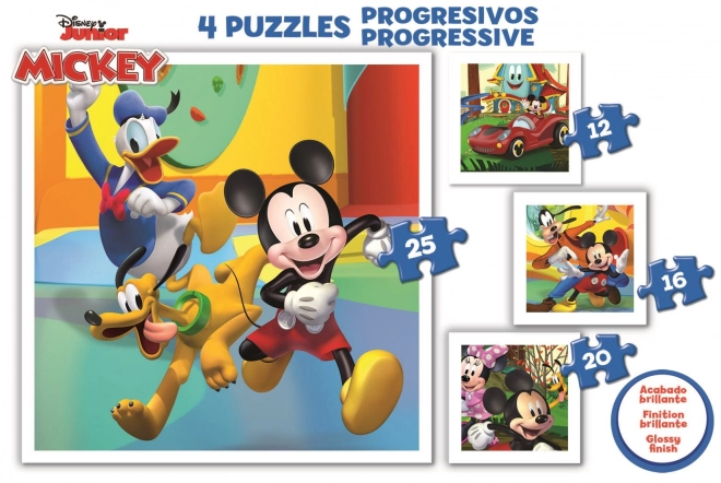 EDUCA Puzzle Mickey a přátelé 4v1 (12,16,20,25 dílků)