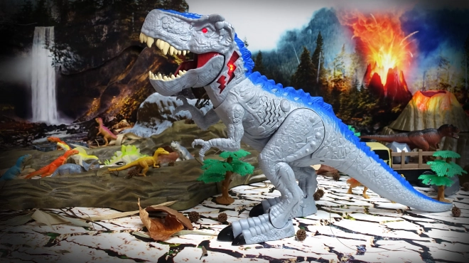 Dino chodící se světelnými a zvukovými efekty 55cm